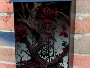 Gothic Garden with Roses #4 Colonial Mailbox Cover