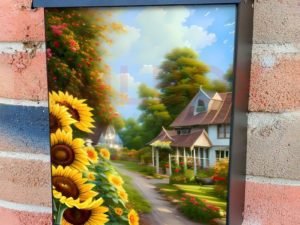 Sunflower Cottage #2 Colonial Mailbox Cover