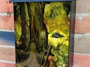 Fairy House in the Oak Tree #2 Colonial Mailbox Cover