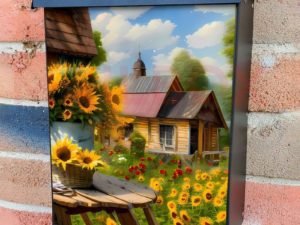 Sunflower Cottage #3 Colonial Mailbox Cover