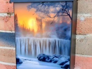 Frozen Waterfall Colonial Mailbox Cover