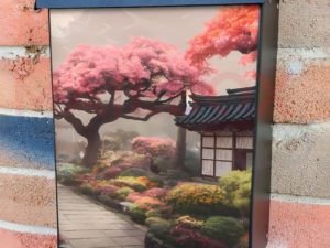 Cherry Tree Blossoming in Japan Colonial Mailbox Cover