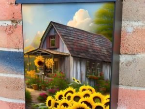 Sunflower Cottage #4 Colonial Mailbox Cover