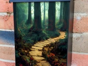 Path Through the Woods Colonial Mailbox Cover