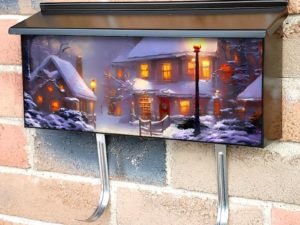 Beautiful Winter Home Townhouse Mailbox Cover