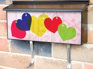 Colorful Valentine's Hearts Townhouse Mailbox Cover