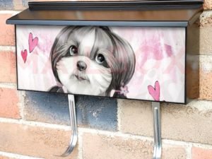 Valentine's Day Puppy and Hearts #4 Townhouse Mailbox Cover