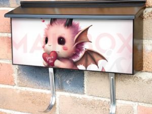 Cute Valentine's Dragon Townhouse Mailbox Cover