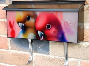 Beautiful Love Birds Townhouse Mailbox Cover