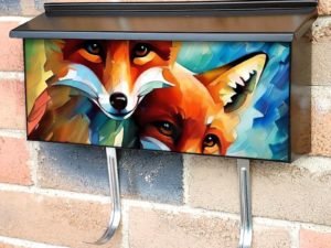 Pretty Fox Couple Townhouse Mailbox Cover