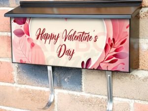 Valentine's Heart with Flowers #1 Townhouse Mailbox Cover