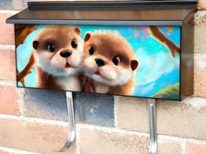 Lovely Otter Couple #1 Townhouse Mailbox Cover