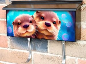 Lovely Otter Couple #2 Townhouse Mailbox Cover