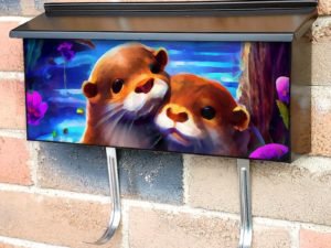 Lovely Otter Couple #3 Townhouse Mailbox Cover