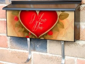 Valentine's Heart and Roses Townhouse Mailbox Cover