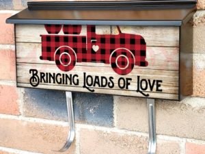 Cupid's Delivery Co. Truck Townhouse Mailbox Cover