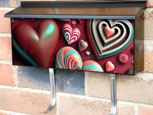 Chocolate Valentine's Hearts Townhouse Mailbox Cover