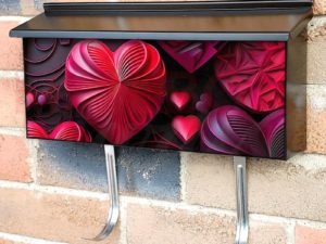 Colorful Valentine's Hearts #1 Townhouse Mailbox Cover