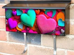 Colorful Valentine's Hearts #2 Townhouse Mailbox Cover