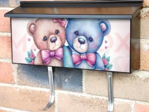 Valentine's Day Teddy Bear Couple #6 Townhouse Mailbox Cover