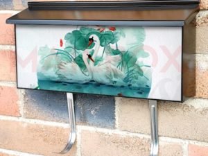 Beautiful Swan Couple Townhouse Mailbox Cover