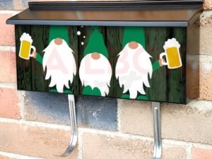 St. Patrick Day Gnomes with Beer Townhouse Mailbox Cover