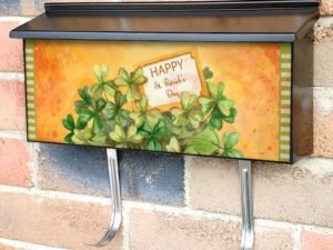 St. Patrick Day Hat and Shamrocks Townhouse Mailbox Cover