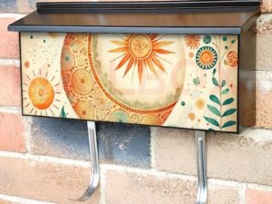 Celestial Moon and Sun Townhouse Mailbox Cover