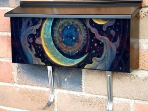 Celestial Moon and Planets #2 Townhouse Mailbox Cover