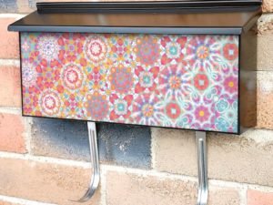 Pastel Folklore Pattern Townhouse Mailbox Cover