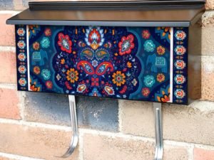 Indian Paisley Folklore Design #4 Townhouse Mailbox Cover