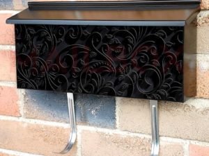 Black Color Batik Pattern Townhouse Mailbox Cover