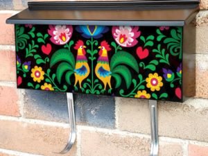 Traditional Polish Design with Roosters Townhouse Mailbox Cover