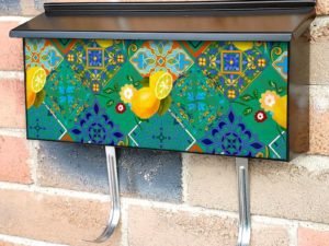 Italian Lemon Folk Design Townhouse Mailbox Cover