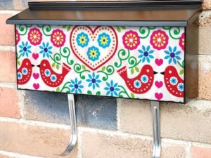 Polish Birds and Flowers Design Townhouse Mailbox Cover