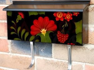 Eastern European Folk Flowers Townhouse Mailbox Cover