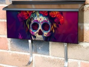 Sugar Skull and Flowers #1 Townhouse Mailbox Cover
