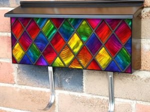 Beautiful Stained Glass Design #1 Townhouse Mailbox Cover