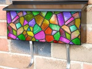 Beautiful Stained Glass Design #5 Townhouse Mailbox Cover
