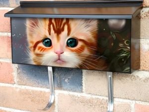 Kitten on the Christmas Tree Townhouse Mailbox Cover