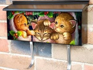 Christmas Kitten Stockings Townhouse Mailbox Cover