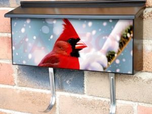 Cardinal on the Snowy Tree Townhouse Mailbox Cover