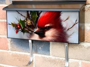 Beautiful Christmas Cardinal Townhouse Mailbox Cover