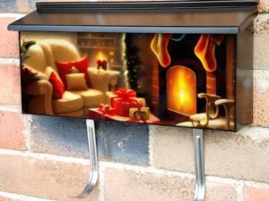 Cozy Christmas Room Townhouse Mailbox Cover