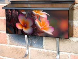Pretty Plumeria Flowers Townhouse Mailbox Cover