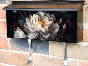 Delicate White Peonies Townhouse Mailbox Cover