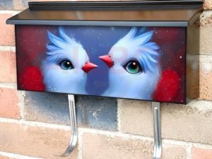 Cute Bluebird Couple Townhouse Mailbox Cover