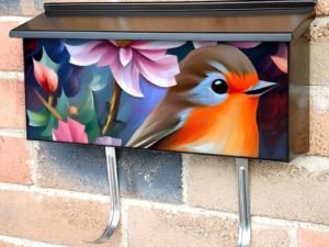 Robin on a Blooming Tree Townhouse Mailbox Cover