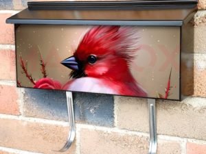 Summer Cardinal with Roses Townhouse Mailbox Cover