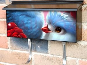 Cute Bluebird Couple #2 Townhouse Mailbox Cover